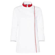 Veste bicolore blanc/rouge manches longues (Femme)